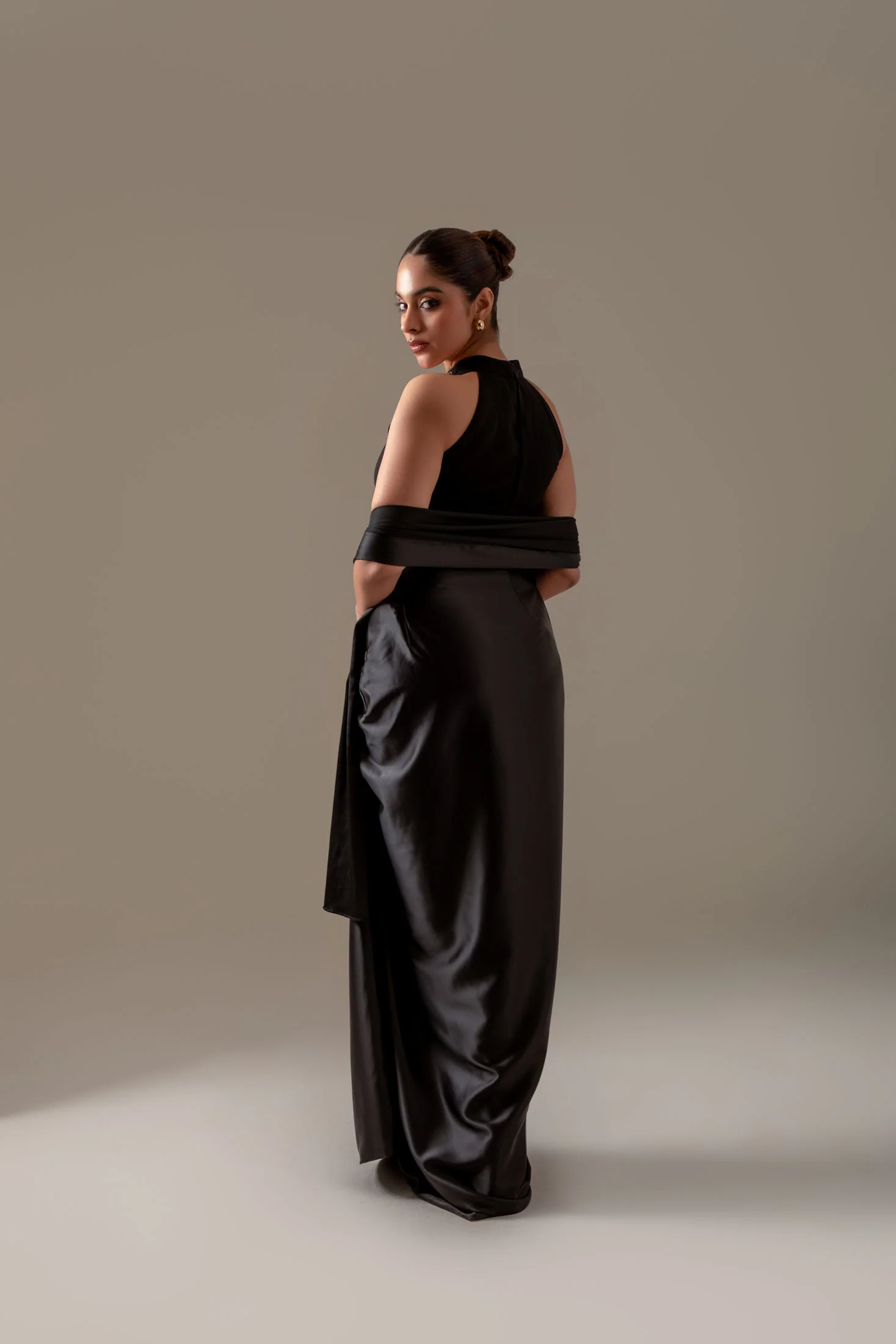 Black Draped Skirt Set - Image 10