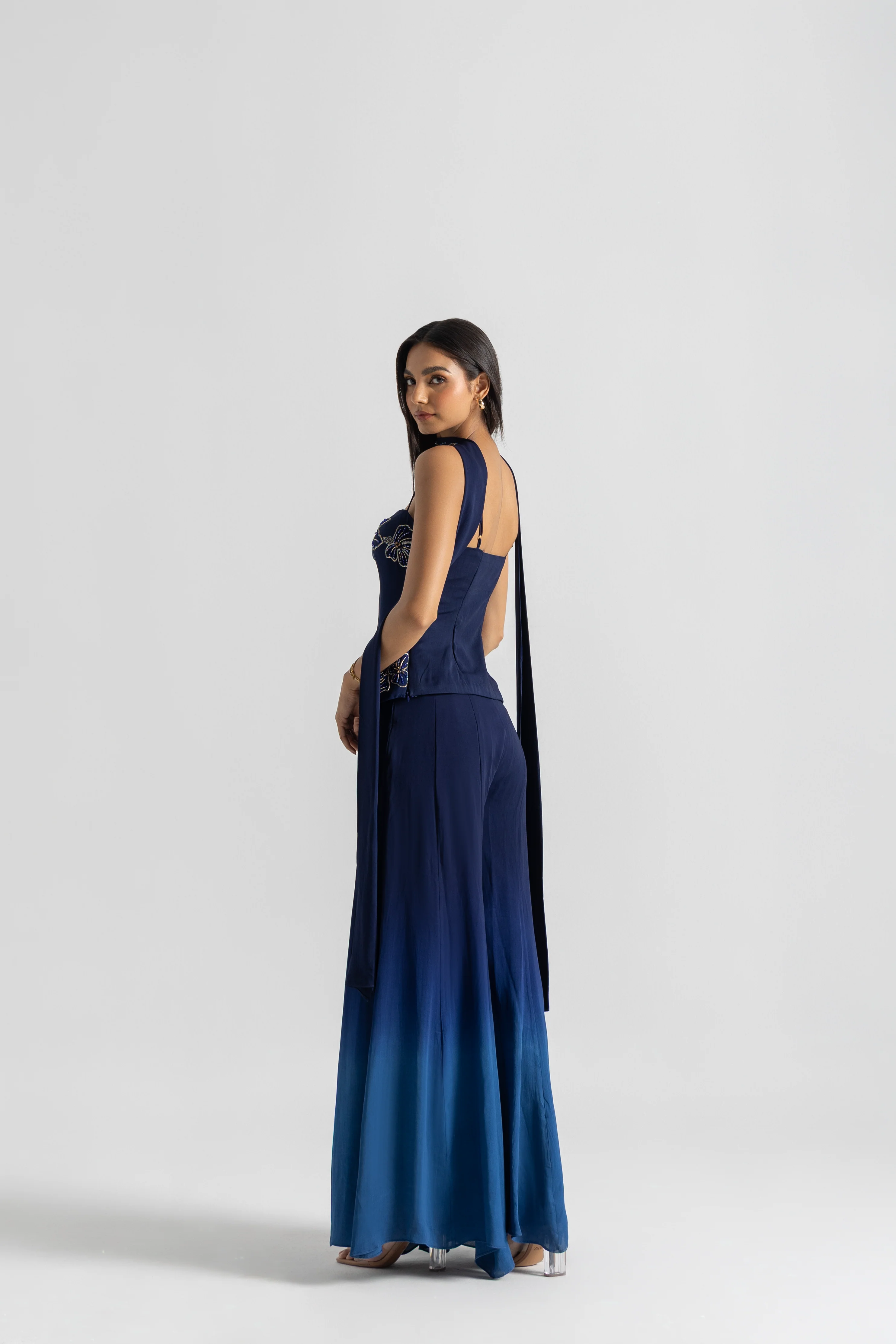 Blue Ombre Sharara Set - Image 4