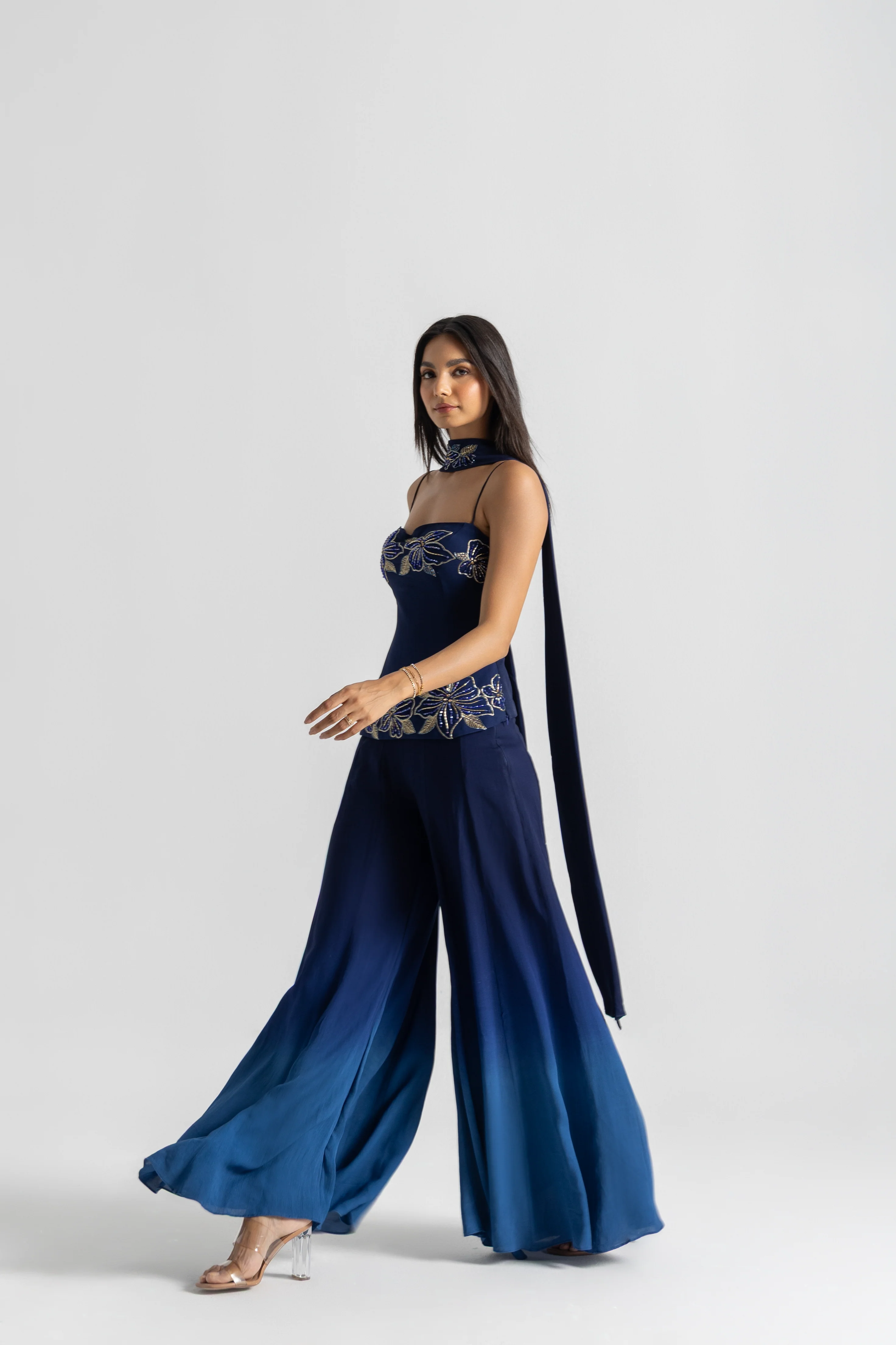 Blue Ombre Sharara Set - Image 5