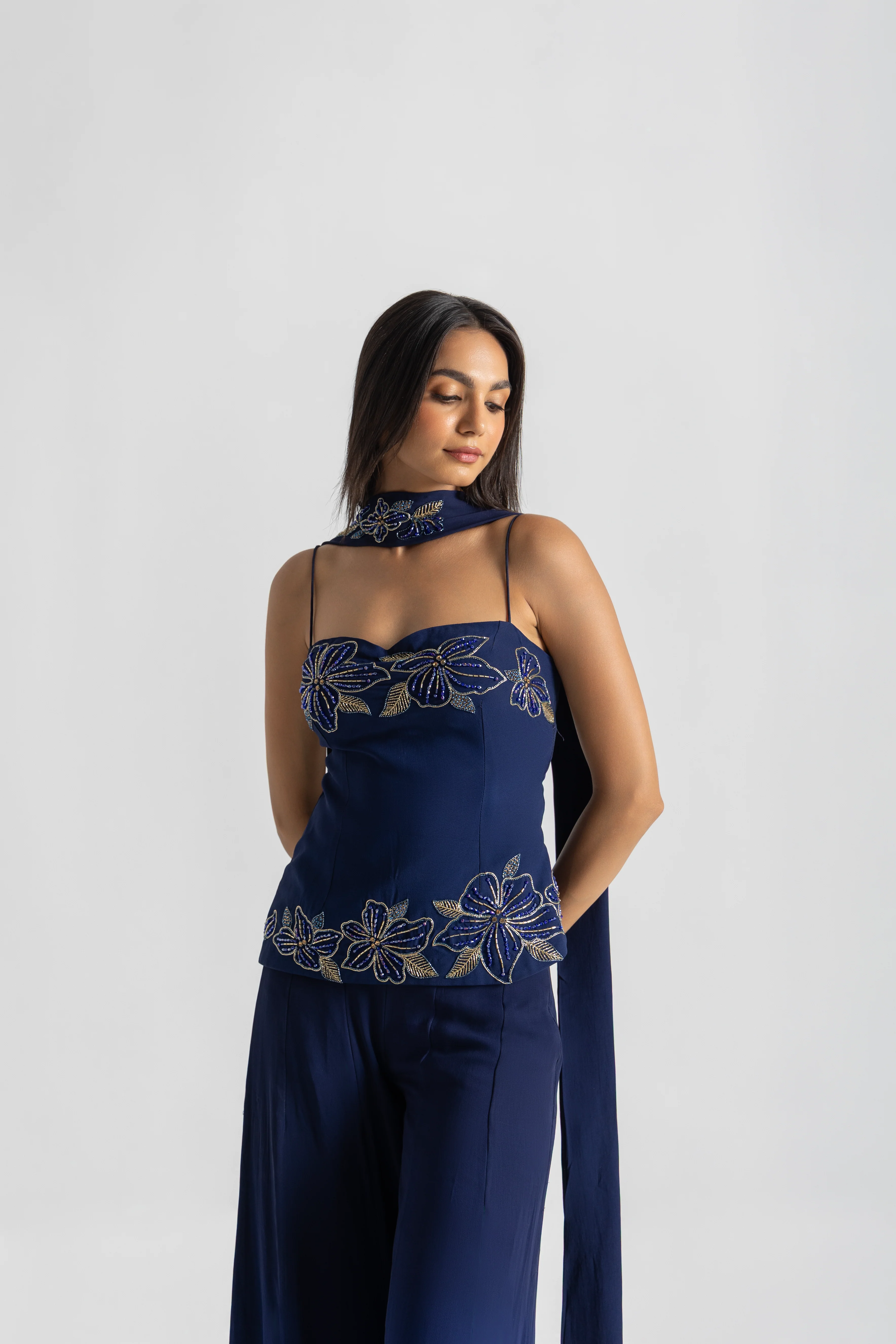 Blue Ombre Sharara Set - Image 6