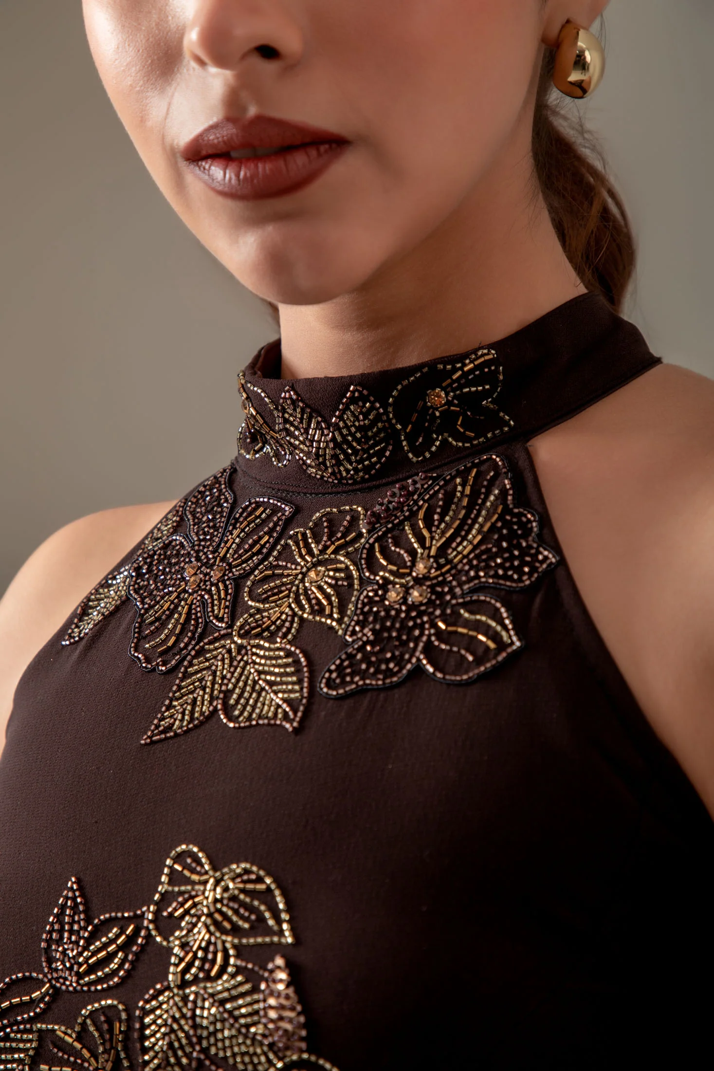 Brunette Brown Draped Skirt Set - Image 7