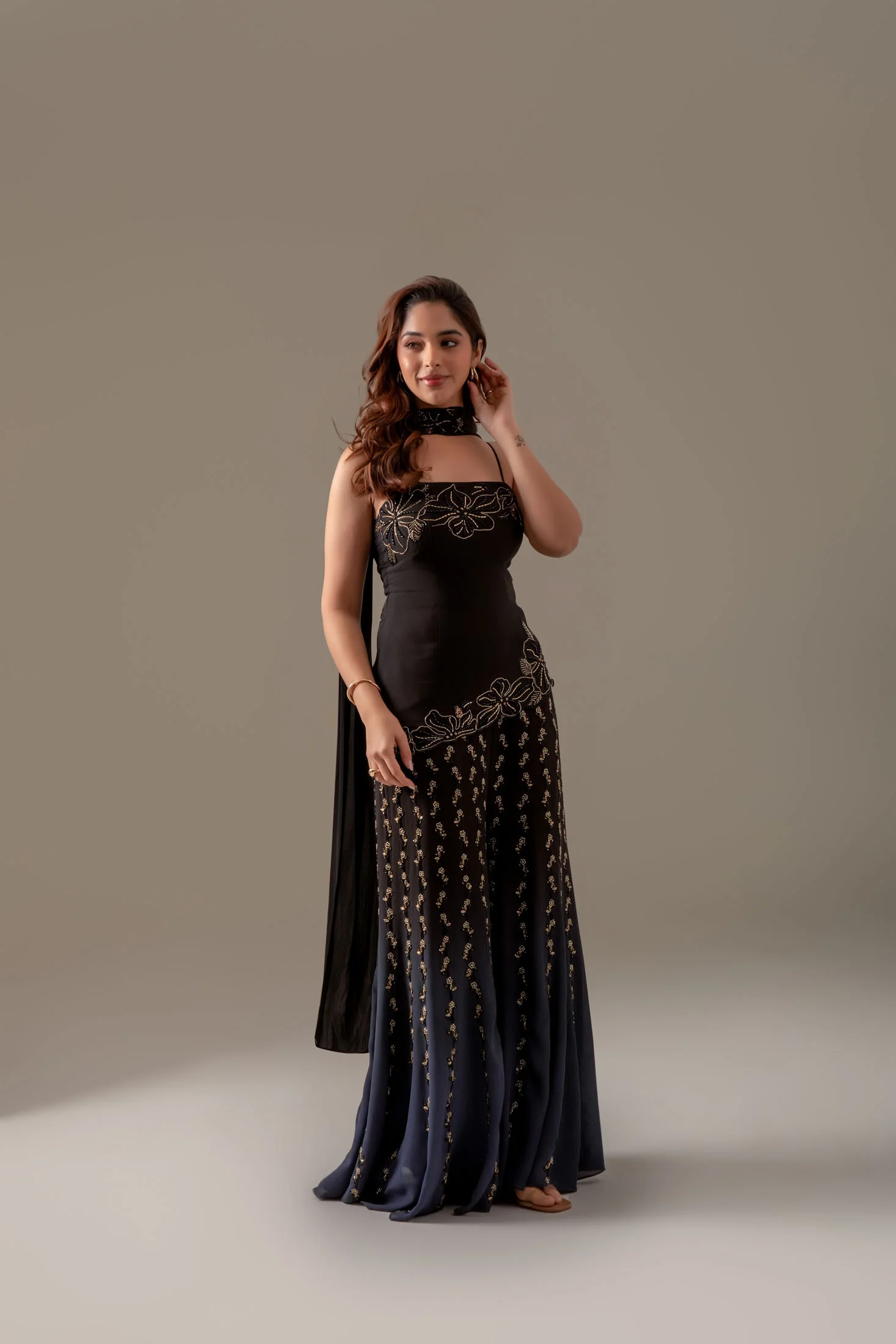 Black Ombre Sharara Set - Image 10