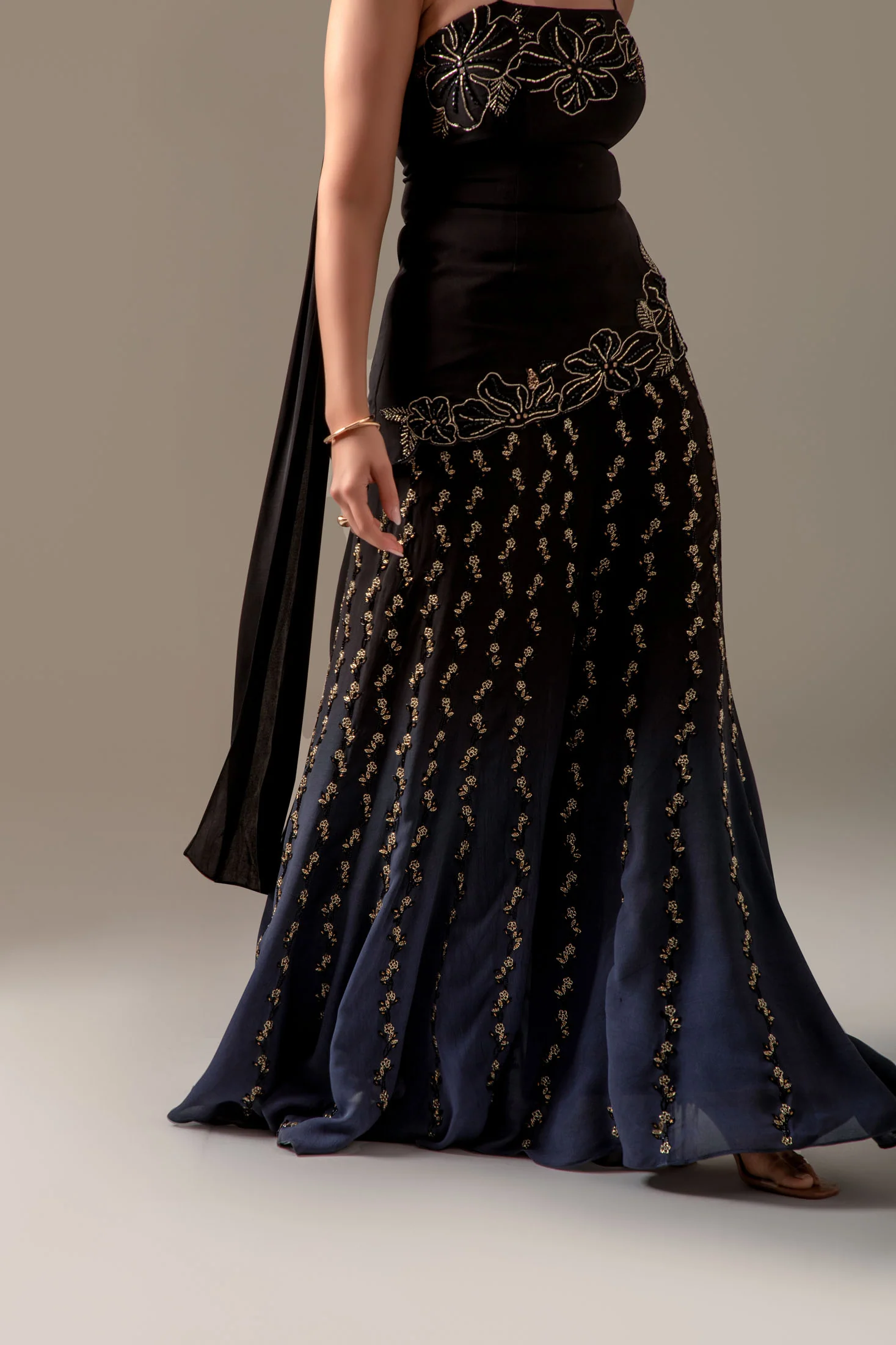 Black Ombre Sharara Set - Image 4