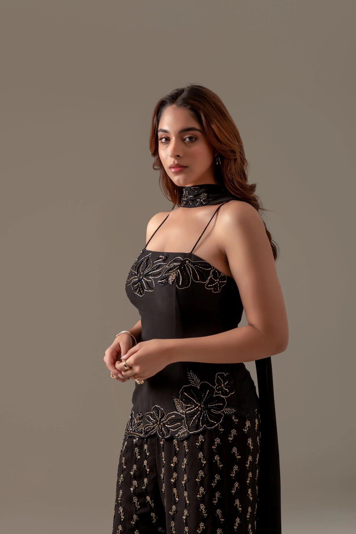 Black Ombre Sharara Set - Image 8