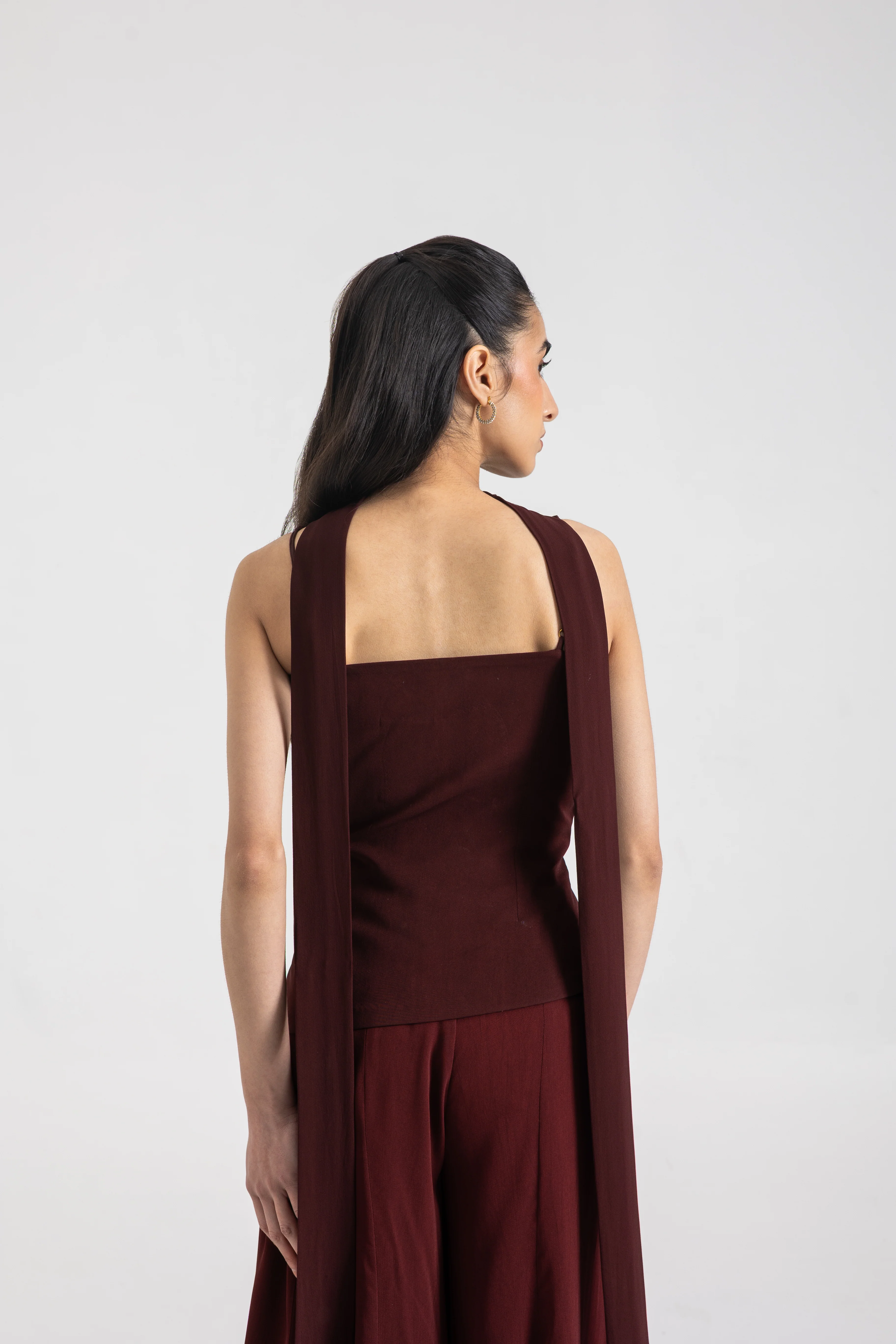 Maroon Ombre Sharara Set - Image 4