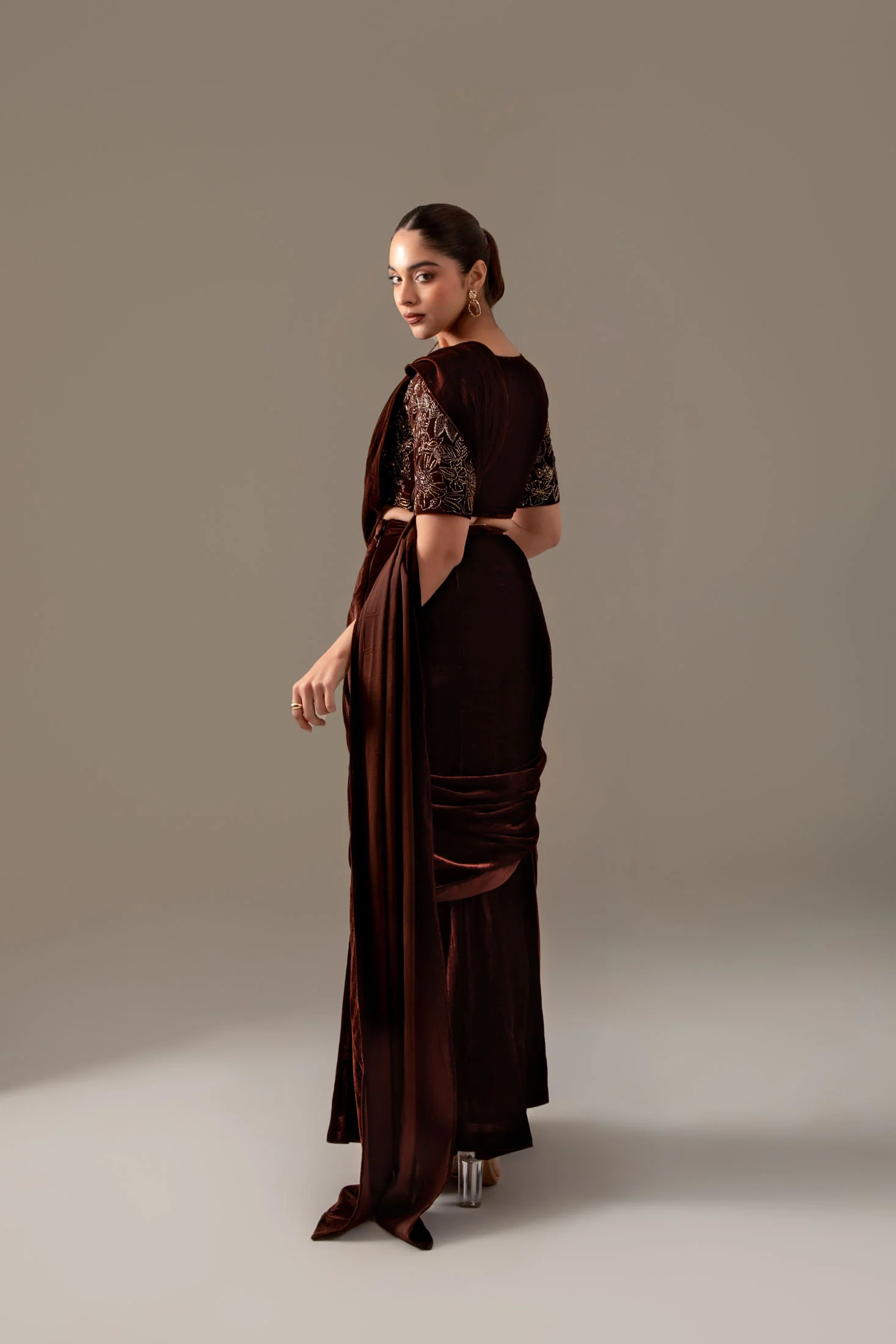 Midnight Velvet Saree - Image 6